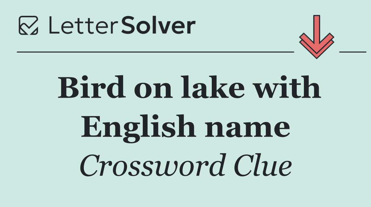Bird on lake with English name