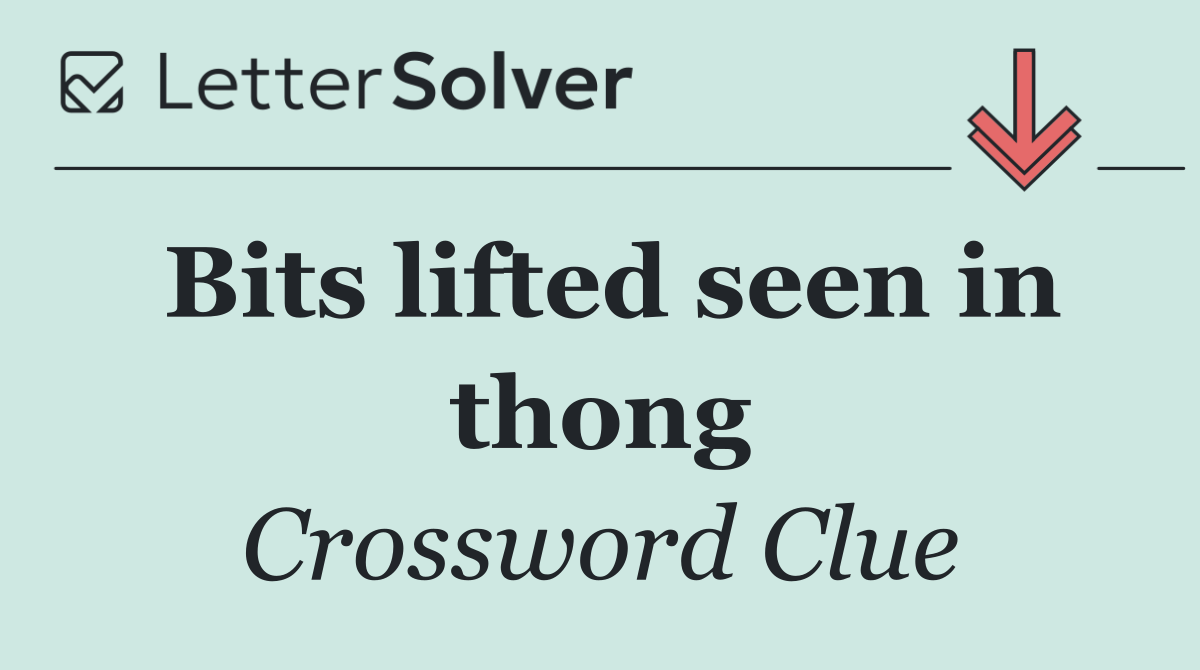 Bits lifted seen in thong