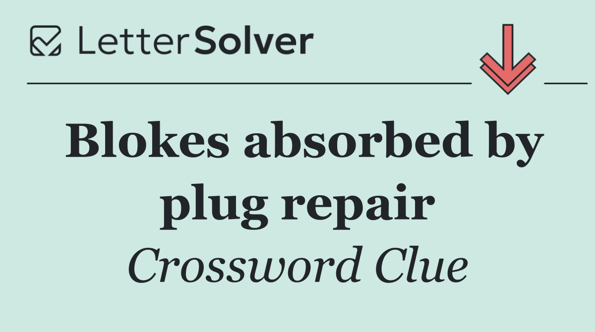 Blokes absorbed by plug repair