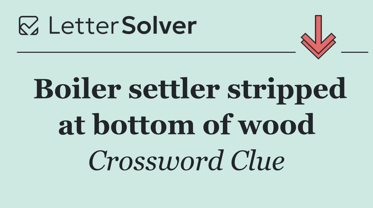 Boiler settler stripped at bottom of wood
