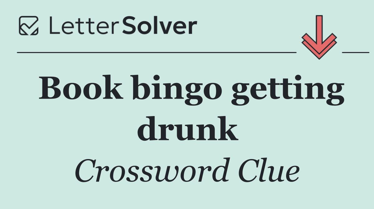Book bingo getting drunk