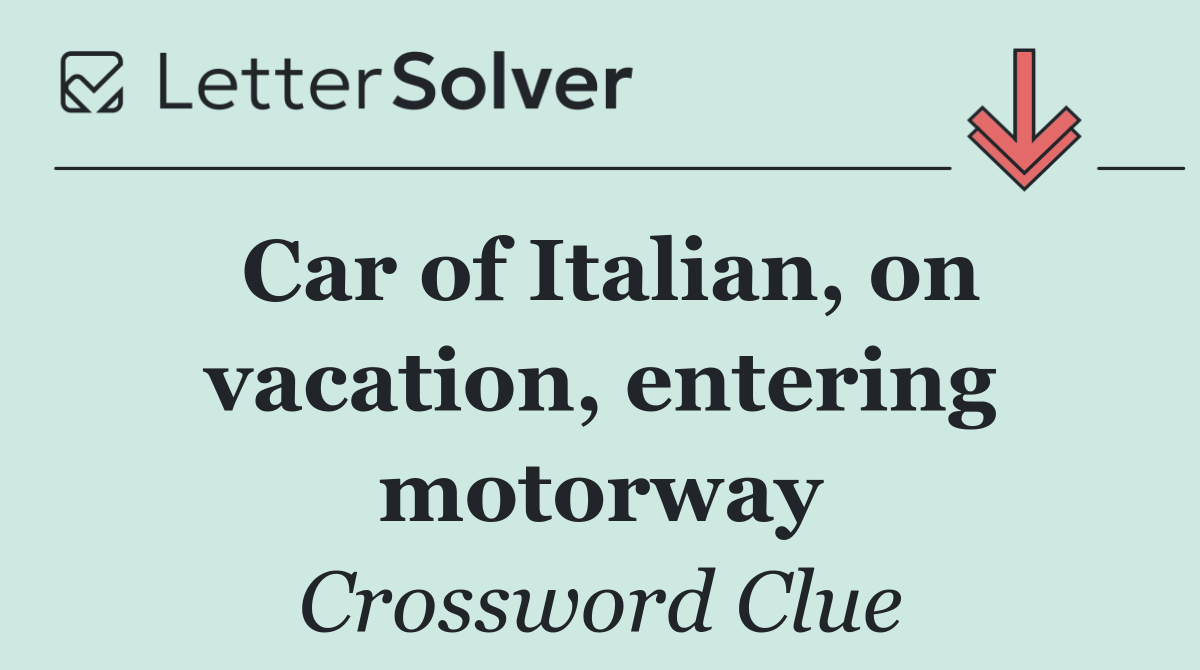 Car of Italian, on vacation, entering motorway