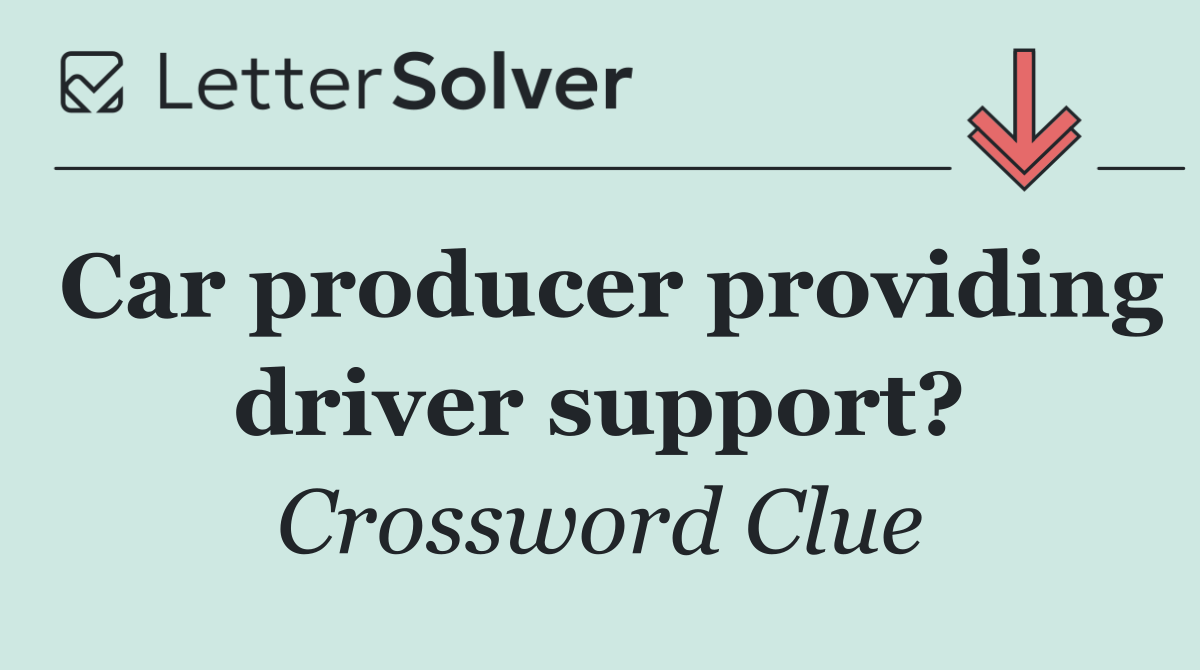 Car producer providing driver support?