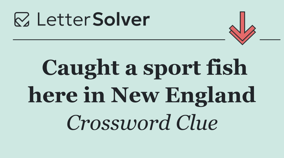 Caught a sport fish here in New England