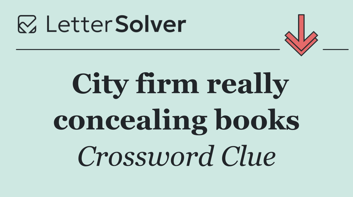 City firm really concealing books