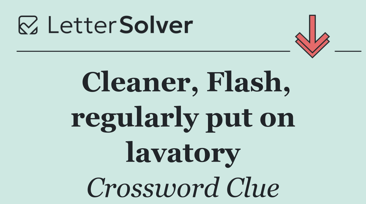 Cleaner, Flash, regularly put on lavatory