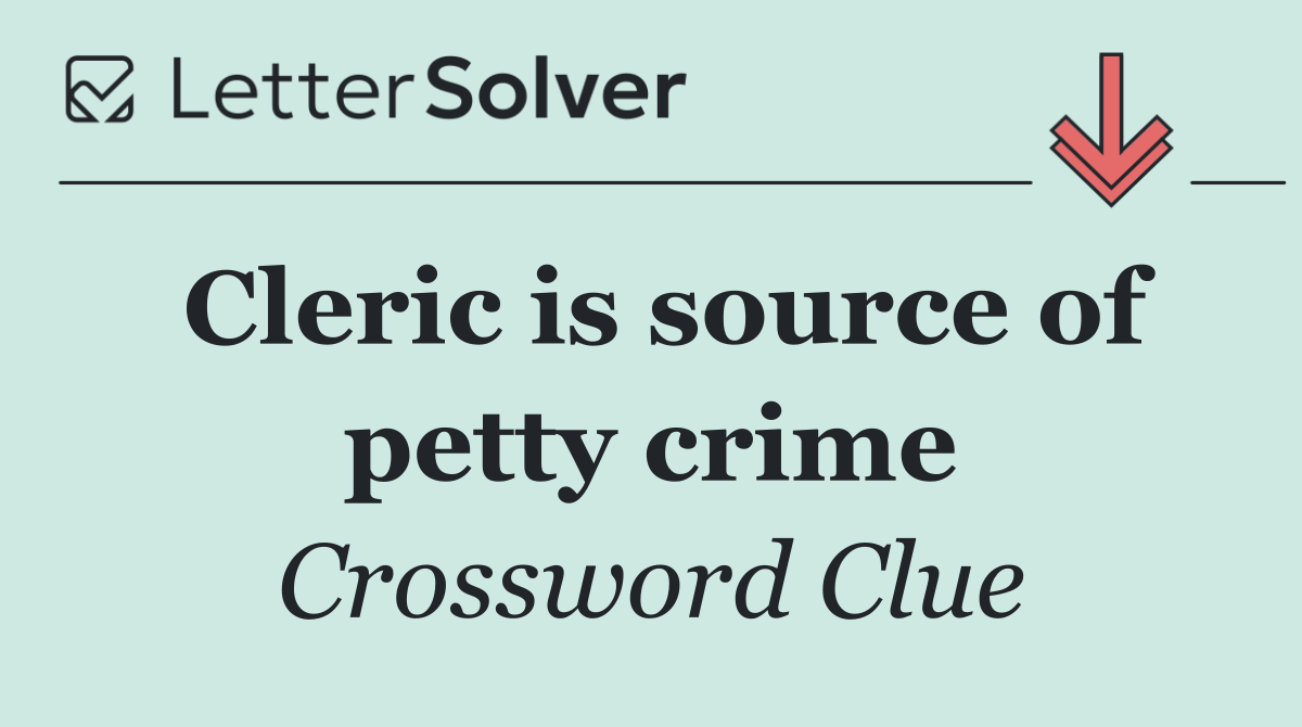 Cleric is source of petty crime