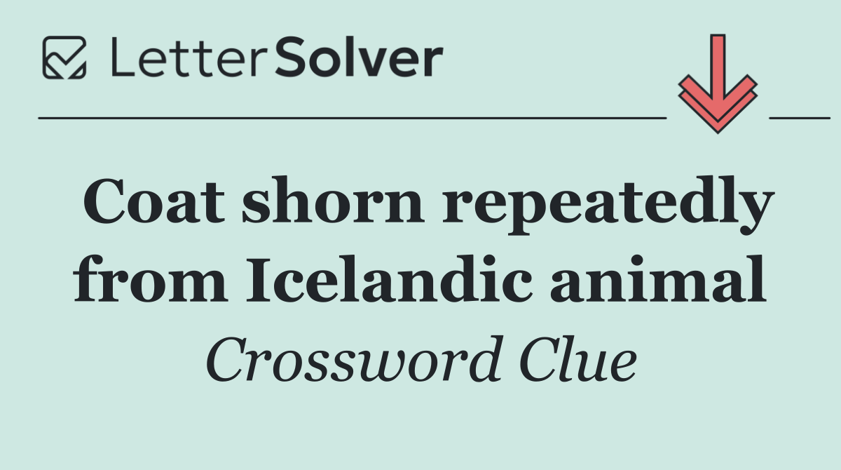 Coat shorn repeatedly from Icelandic animal