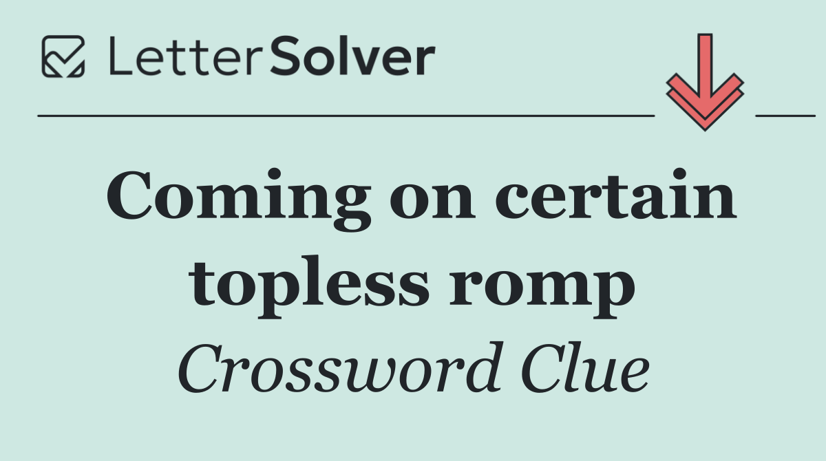 Coming on certain topless romp