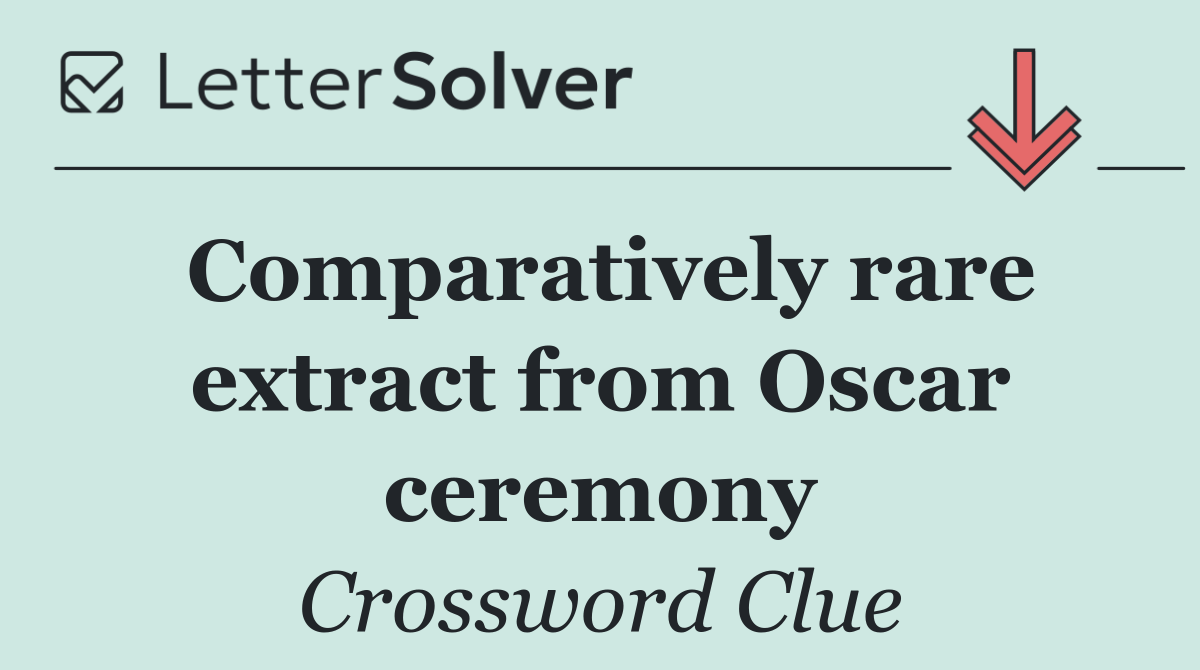 Comparatively rare extract from Oscar ceremony