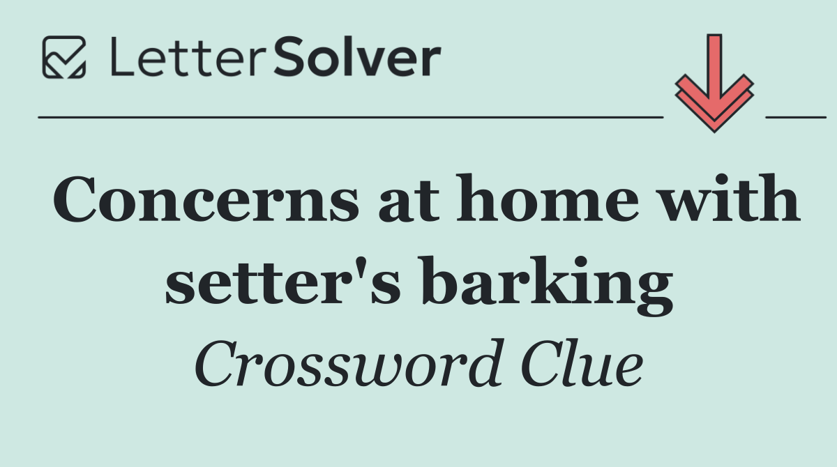 Concerns at home with setter's barking
