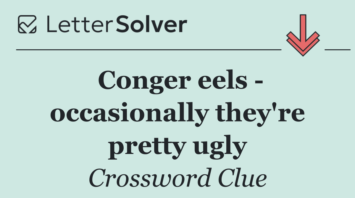Conger eels   occasionally they're pretty ugly