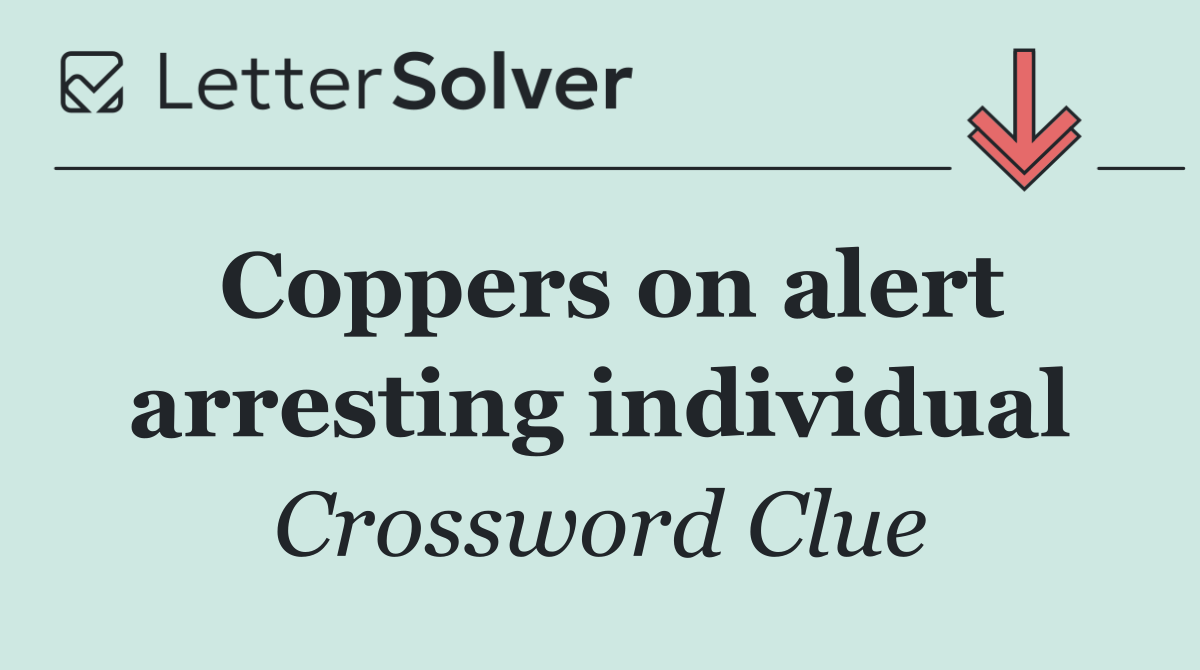 Coppers on alert arresting individual