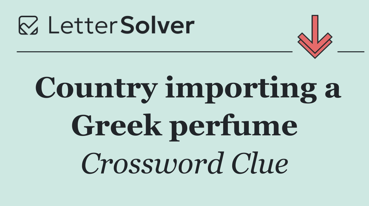 Country importing a Greek perfume