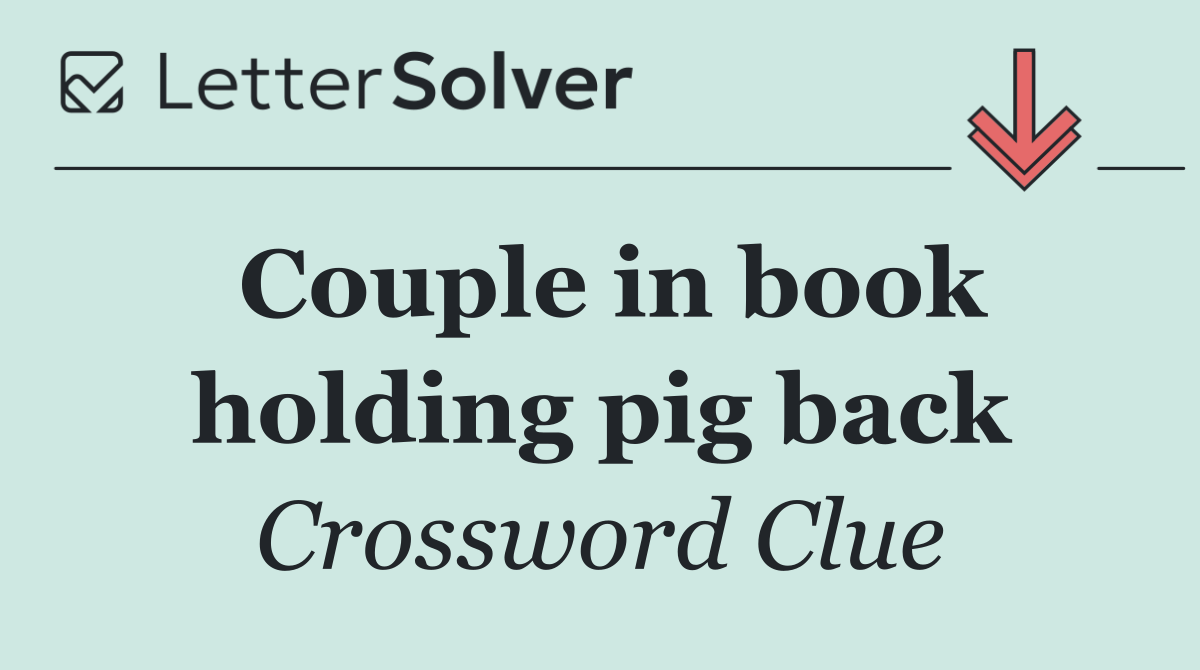 Couple in book holding pig back