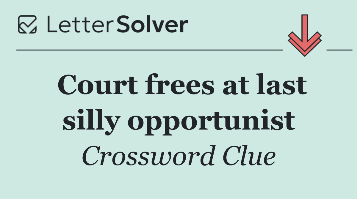 Court frees at last silly opportunist