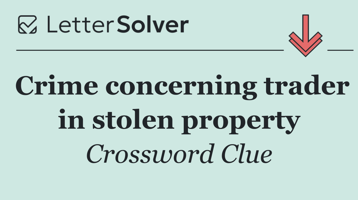 Crime concerning trader in stolen property