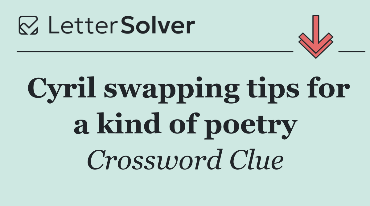 Cyril swapping tips for a kind of poetry