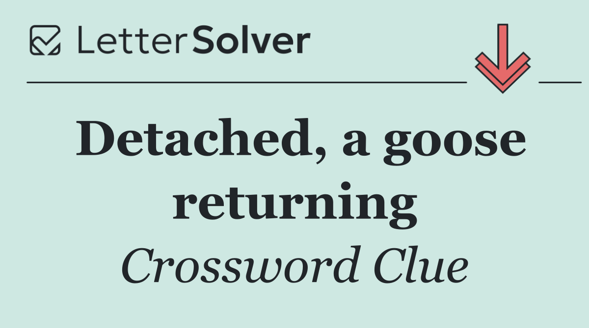 Detached, a goose returning