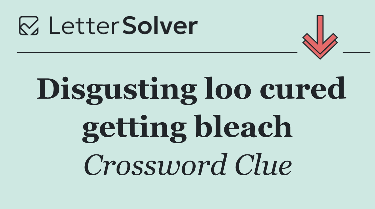 Disgusting loo cured getting bleach