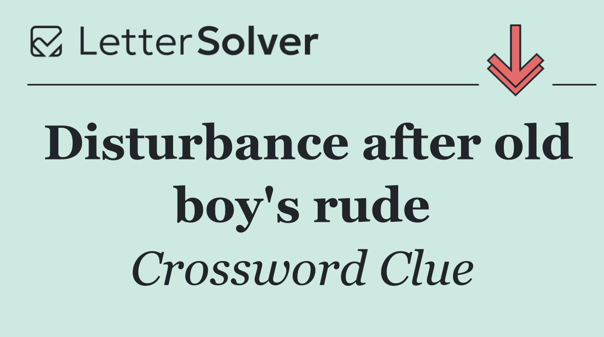 Disturbance after old boy's rude
