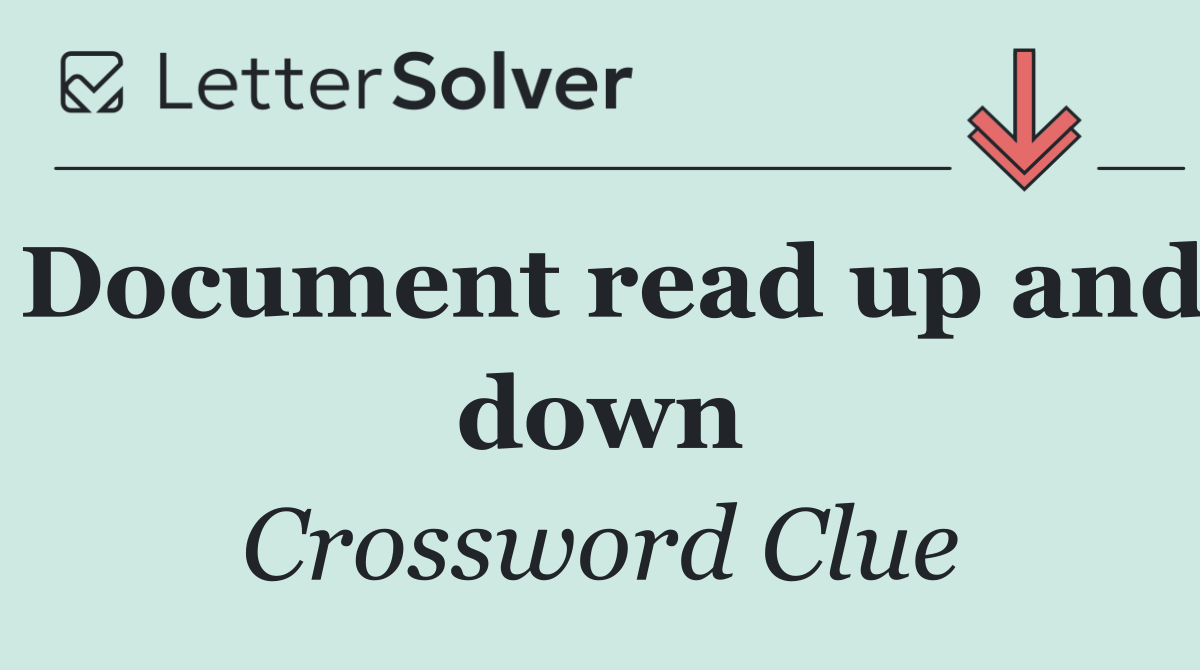Document read up and down