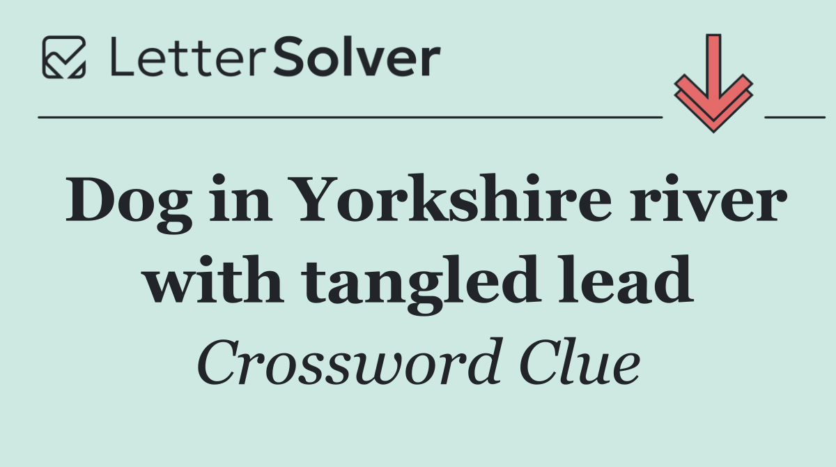 Dog in Yorkshire river with tangled lead