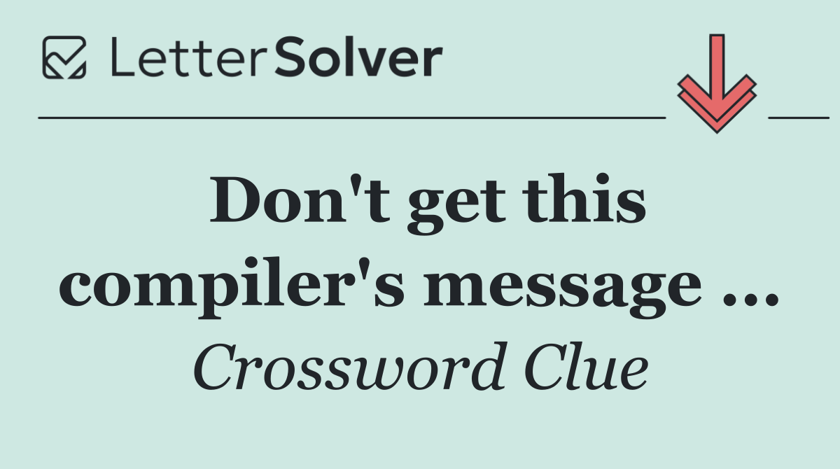 Don't get this compiler's message ...