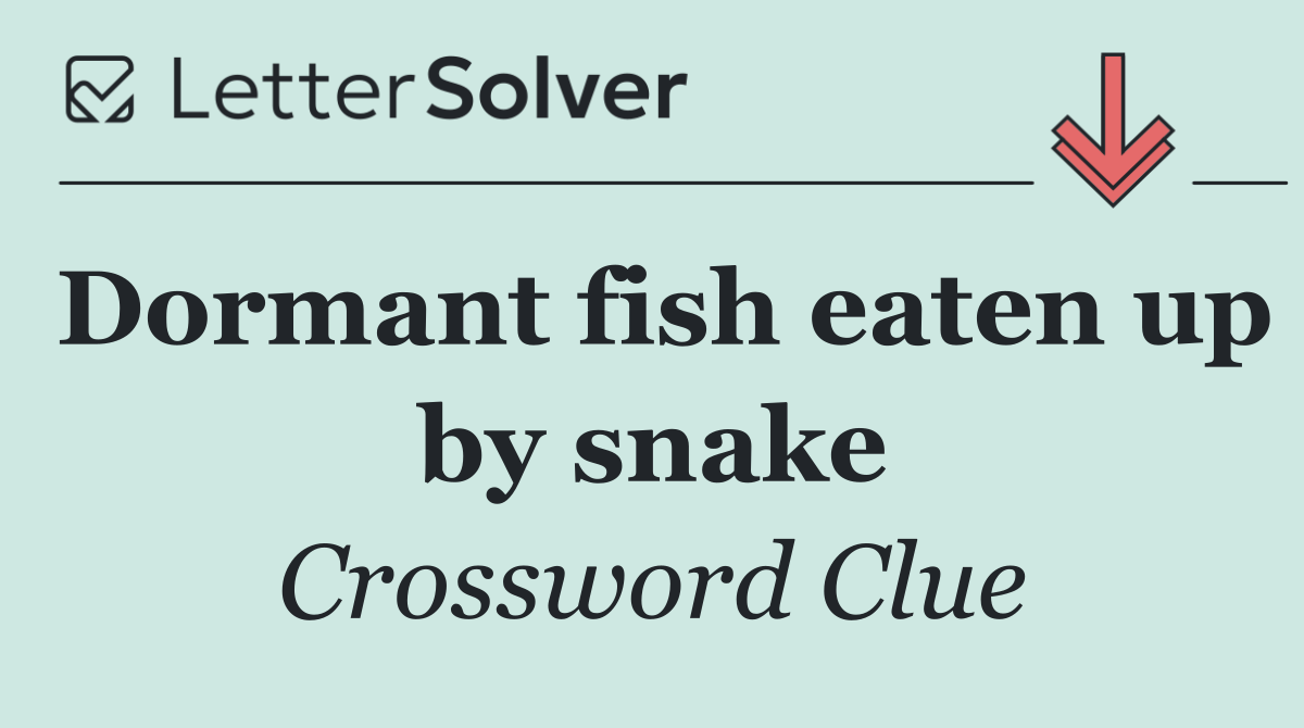 Dormant fish eaten up by snake
