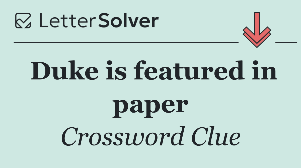 Duke is featured in paper