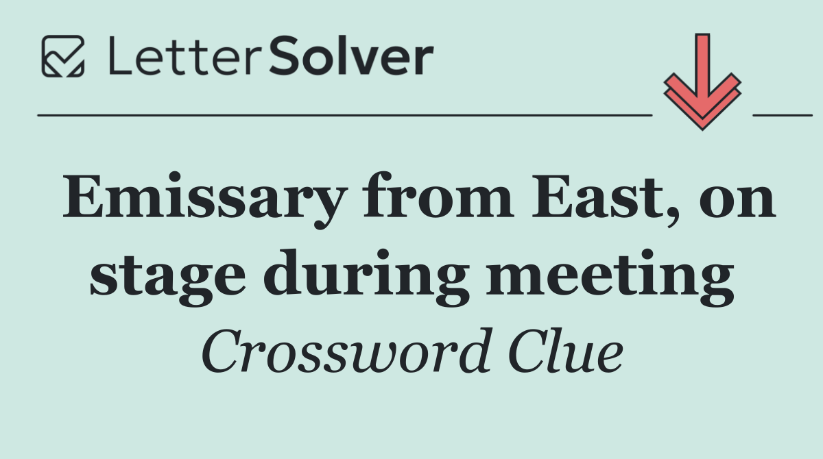 Emissary from East, on stage during meeting