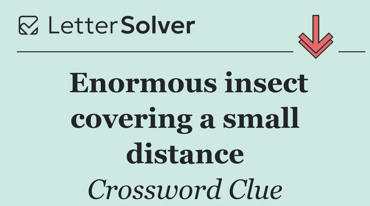 Enormous insect covering a small distance