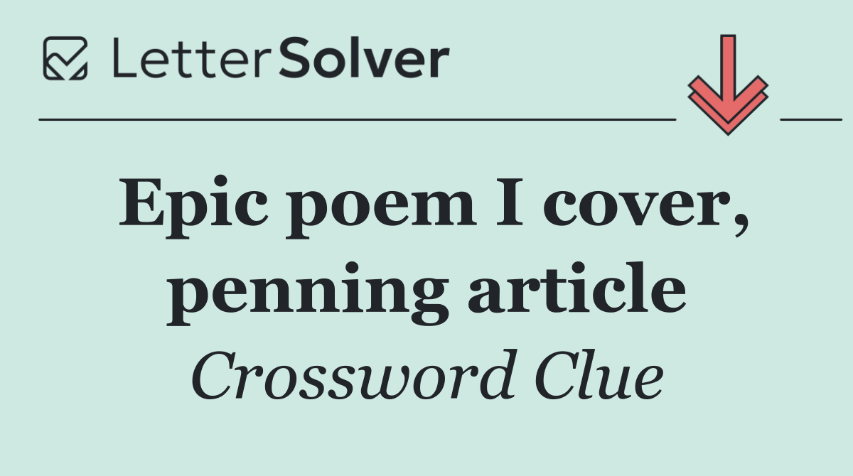 Epic poem I cover, penning article