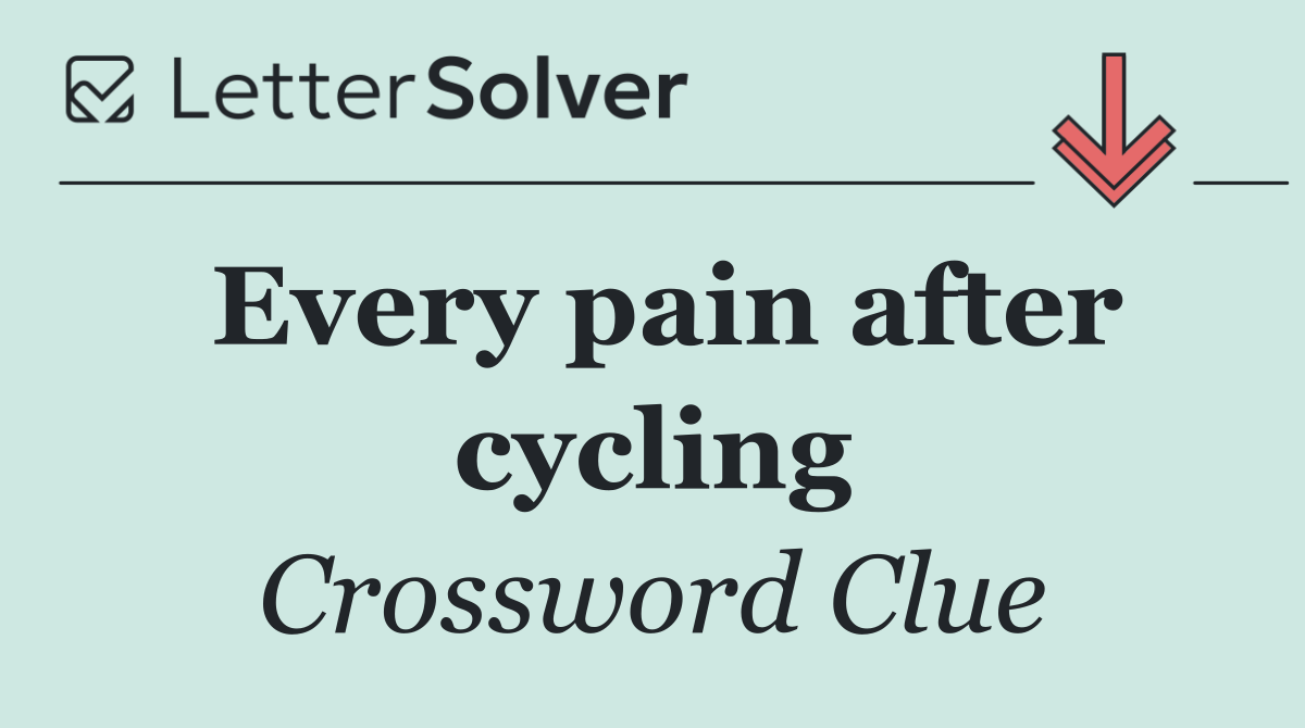 Every pain after cycling