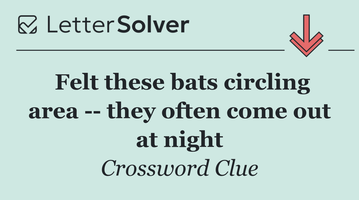 Felt these bats circling area    they often come out at night