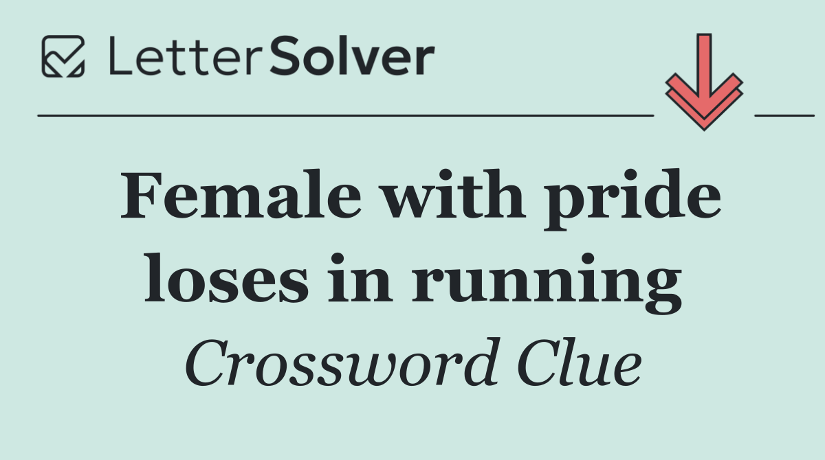 Female with pride loses in running