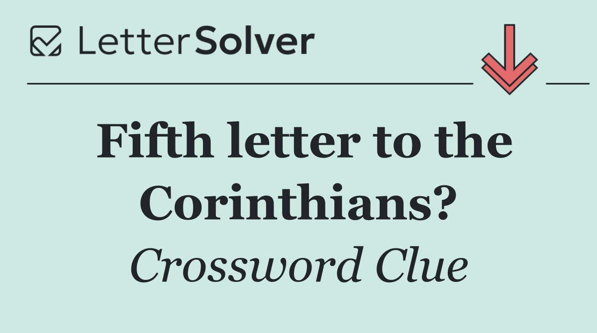 Fifth letter to the Corinthians?