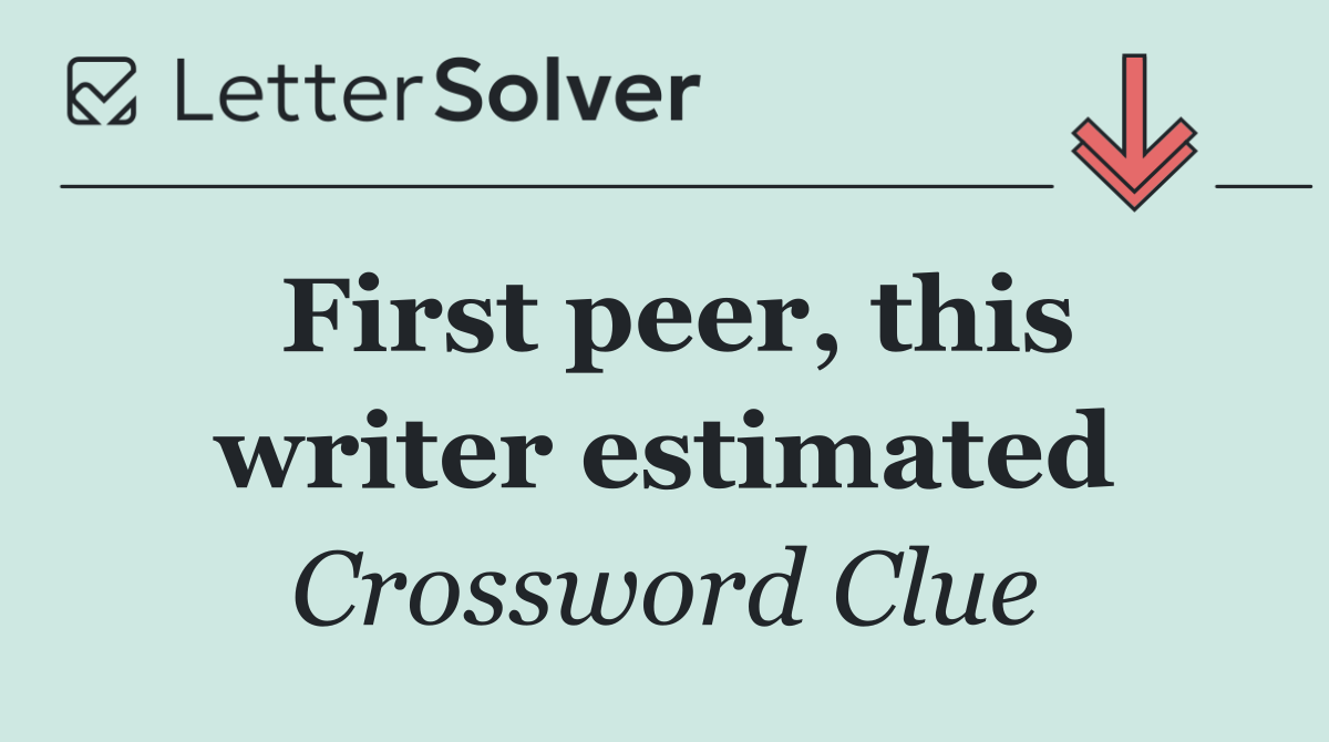 First peer, this writer estimated