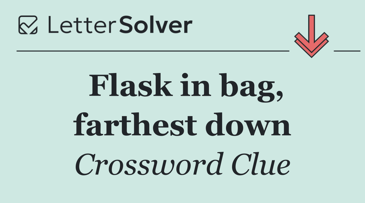 Flask in bag, farthest down