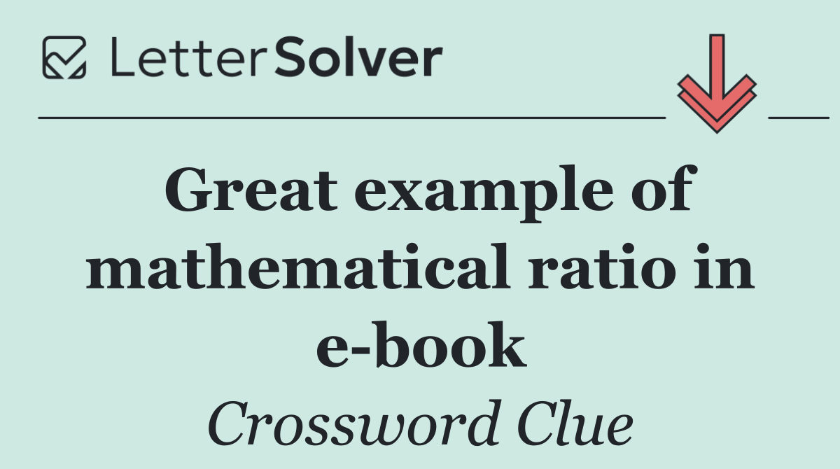 Great example of mathematical ratio in e book