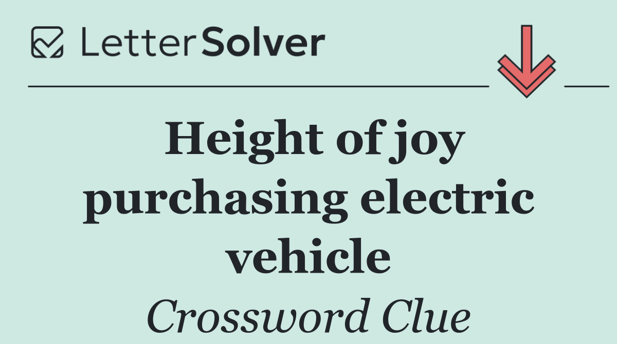 Height of joy purchasing electric vehicle