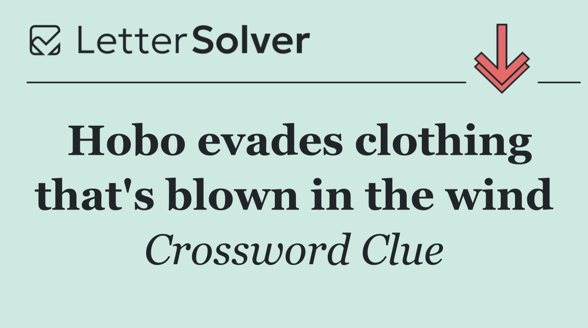 Hobo evades clothing that's blown in the wind