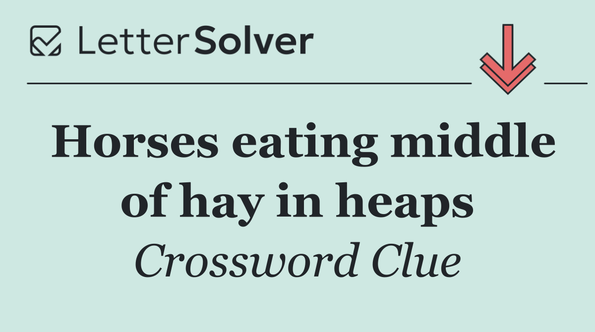 Horses eating middle of hay in heaps