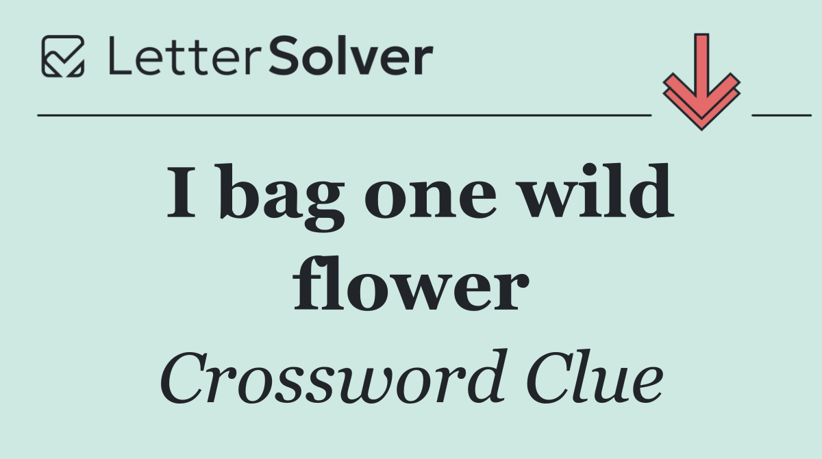 I bag one wild flower