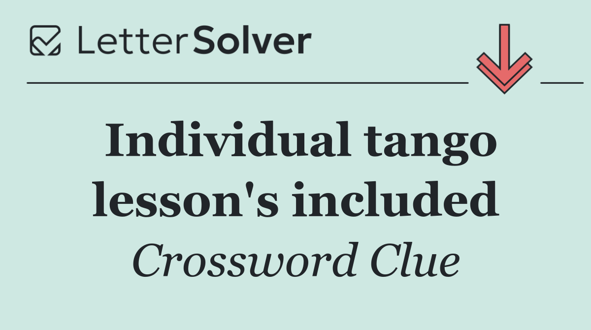 Individual tango lesson's included