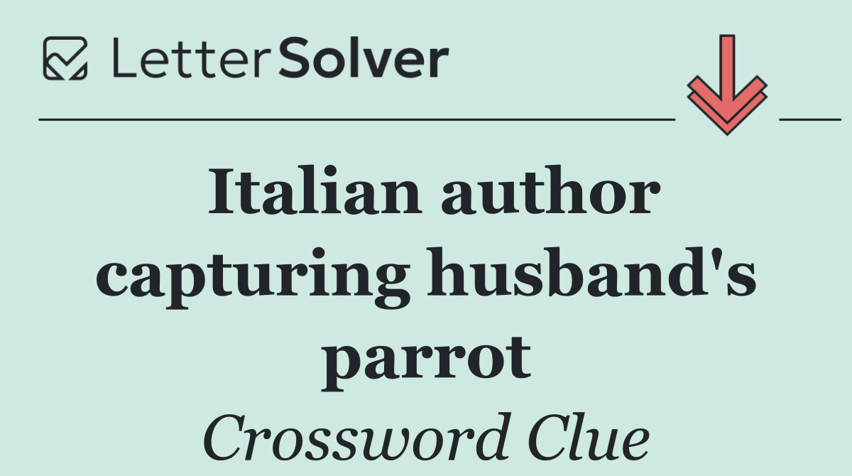Italian author capturing husband's parrot
