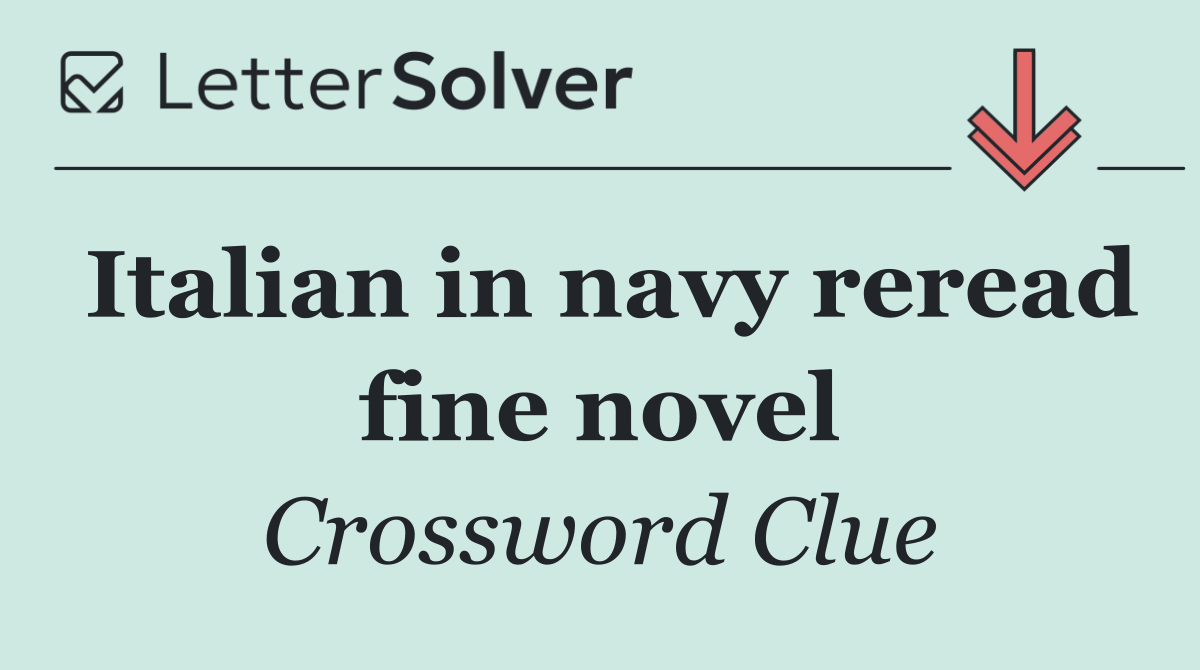 Italian in navy reread fine novel