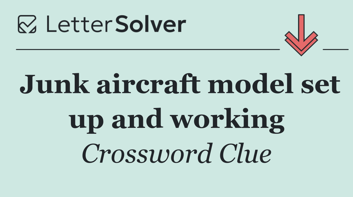 Junk aircraft model set up and working