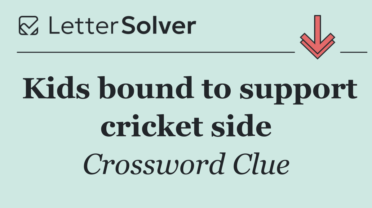 Kids bound to support cricket side