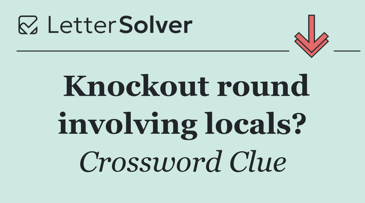 Knockout round involving locals?